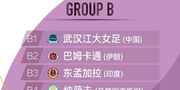 九游娱乐入口-武汉江大女足亚冠精英赛落位B组，同组对手包括纳萨夫等队